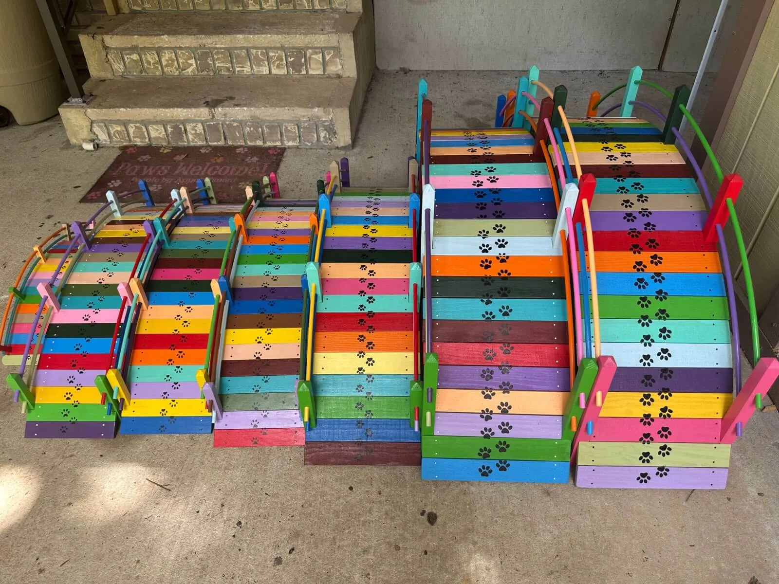 Handcrafted wooden rainbow bridges by Paul Allabaugh